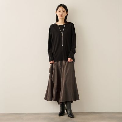 サテンピーチバックアシンメトリースカート≪手洗い可能≫ | Ketty