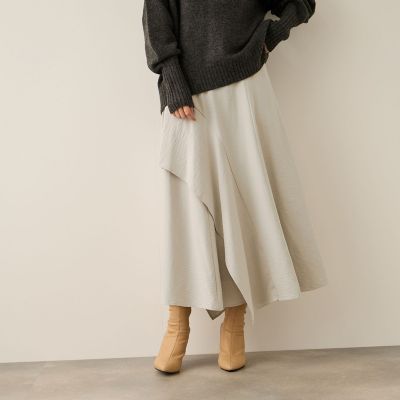 ＜Ketty (Women)＞サテンピーチバックアシンメトリースカート≪手洗い可能≫