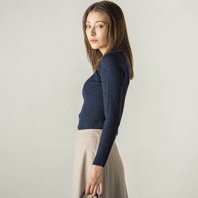 ラメリブニットプルオーバー≪手洗い可能≫