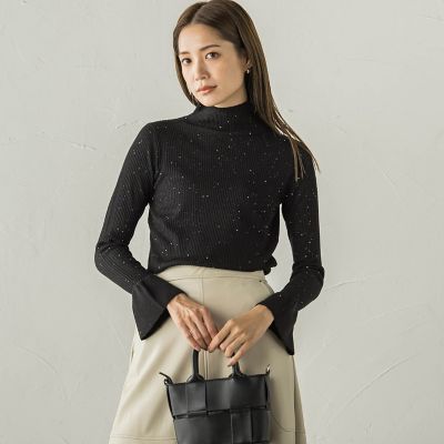 スパンコールハイネックニット≪手洗い可能≫