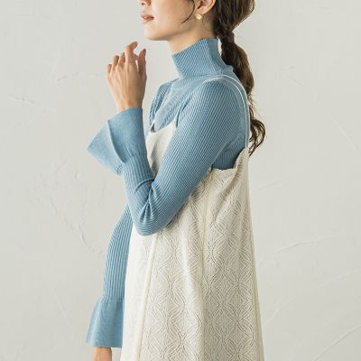 スパンコールハイネックニット≪手洗い可能≫