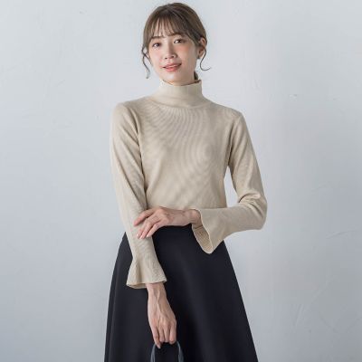 スパンコールハイネックニット≪手洗い可能≫