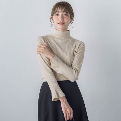スパンコールハイネックニット≪手洗い可能≫
