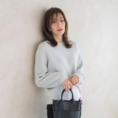 ５Ｇ天竺フィルムクルーネックニットプルオーバー≪手洗い可能≫