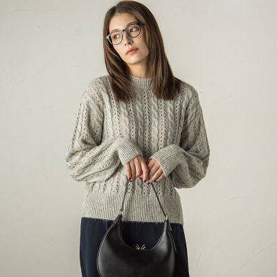 メランジラメケーブルニットプルオーバー≪手洗い可能≫ メランジラメケーブルニットプルオーバー≪手洗い可能≫ | Ketty