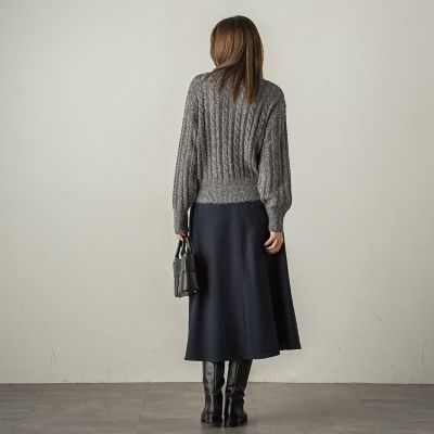メランジラメケーブルニットプルオーバー≪手洗い可能≫ メランジラメケーブルニットプルオーバー≪手洗い可能≫ | Ketty
