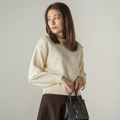 ランダムパールニットプルオーバー≪手洗い可能≫