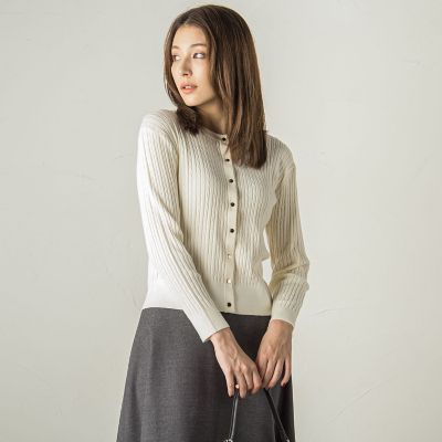 しっとりシアバター加工ミニケーブルカーディガン≪手洗い可能≫