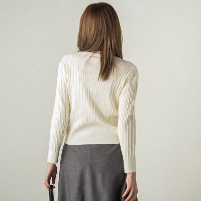 しっとりシアバター加工ミニケーブルカーディガン≪手洗い可能≫