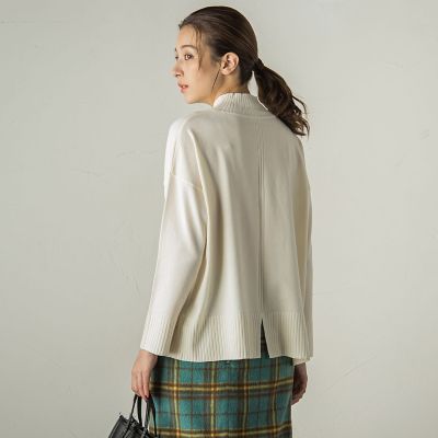 しっとりシアバター加工ハイネックニットプルオーバー≪手洗い可能≫