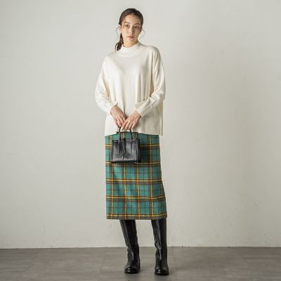しっとりシアバター加工ハイネックニットプルオーバー≪手洗い可能≫