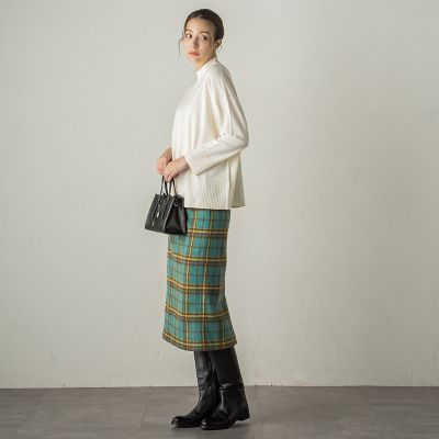 しっとりシアバター加工ハイネックニットプルオーバー≪手洗い可能≫