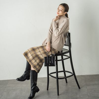 しっとりシアバター加工ハイネックニットプルオーバー≪手洗い可能≫