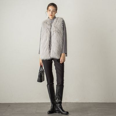 しっとりシアバター加工ハイネックニットプルオーバー≪手洗い可能≫