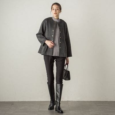 しっとりシアバター加工ハイネックニットプルオーバー≪手洗い可能≫