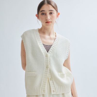 ＜Ketty (Women)＞カノコニットベスト≪手洗い可能≫