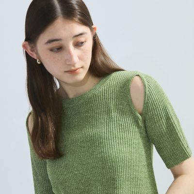 カットアウトミックスニット≪手洗い可能≫