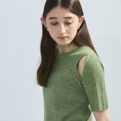 カットアウトミックスニット≪手洗い可能≫