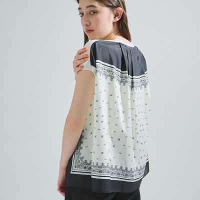 【ＬＨＥＬＢＩＥ】スカーフドッキングニットトップス≪洗濯機で洗える≫