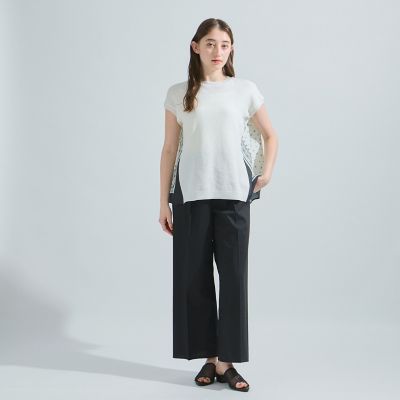 【ＬＨＥＬＢＩＥ】スカーフドッキングニットトップス≪洗濯機で洗える≫
