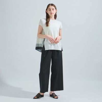 【ＬＨＥＬＢＩＥ】スカーフドッキングニットトップス≪洗濯機で洗える≫