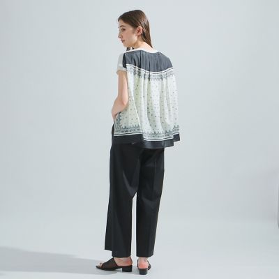 【ＬＨＥＬＢＩＥ】スカーフドッキングニットトップス≪洗濯機で洗える≫