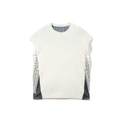 【ＬＨＥＬＢＩＥ】スカーフドッキングニットトップス≪洗濯機で洗える≫