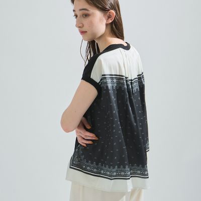 Ketty (Women)/ケティ 【LHELBIE】スカーフドッキングニットトップス≪洗濯機で洗える≫