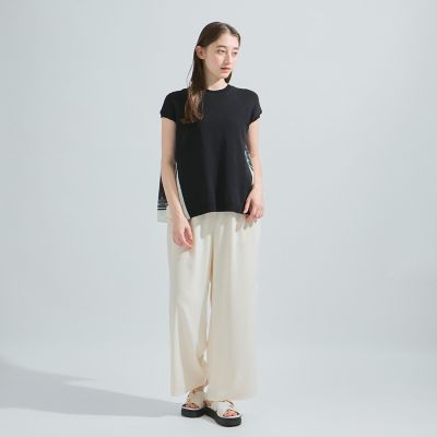 【ＬＨＥＬＢＩＥ】スカーフドッキングニットトップス≪洗濯機で洗える≫