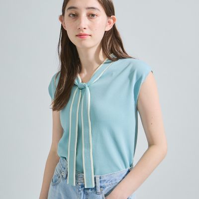 【SALE】Ketty (Women)/ケティ ボウタイニットトップス&#8810;手洗い可能&#8811; 07ブルー 【三越伊勢丹/公式】