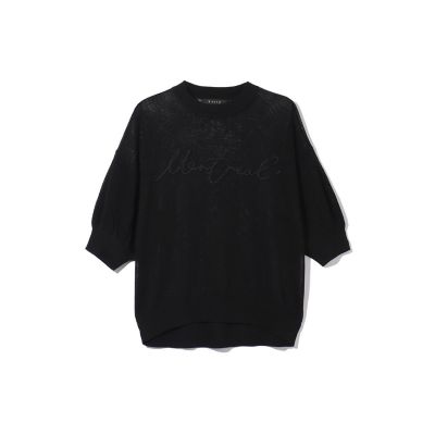 【SALE】Ketty (Women)/ケティ アーバンロゴ刺繍ニットプルオーバー&#8810;手洗い可能&#8811; 04ブラック トップス【三越伊勢丹/公式】