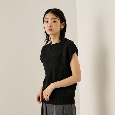 【SALE】Ketty (Women)/ケティ レオパードジャカードニット&#8810;手洗い可能&#8811; 04ブラック トップス【三越伊勢丹/公式】
