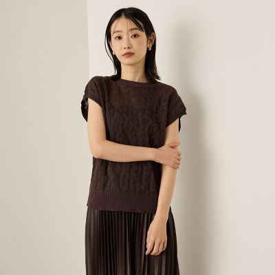 【SALE】Ketty (Women)/ケティ レオパードジャカードニット&#8810;手洗い可能&#8811; 10ブラウン トップス【三越伊勢丹/公式】