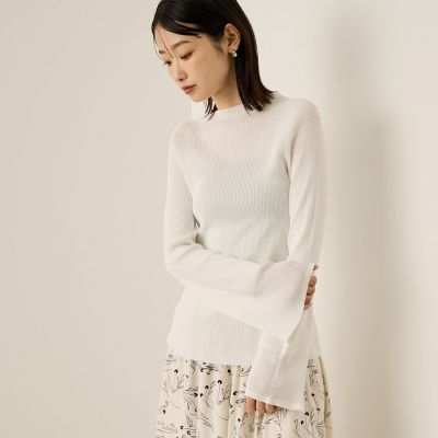 Ketty (Women)/ケティ シアースリーブリブニットプルオーバー&#8810;手洗い可能&#8811; 02オフホワイト トップス【三越伊勢丹/公式】