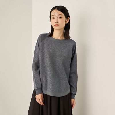 Ketty (Women)/ケティ エアリーグリッターラウンドヘムニット&#8810;手洗い可能&#8811; 40ダークグレー トップス【三越伊勢丹/公式】