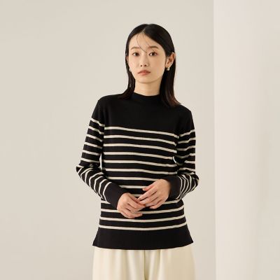 ＜Ketty (Women)＞ハイネック総針ニットプルオーバー≪洗濯機で洗える≫