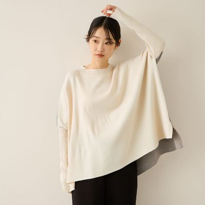 ＜Ketty (Women)＞バイカラードルマンニットプルオーバー≪手洗い可能≫