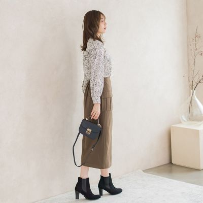 レオパードプリントノーカラーブラウス≪手洗い可能≫