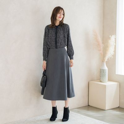 レオパードプリントノーカラーブラウス≪手洗い可能≫