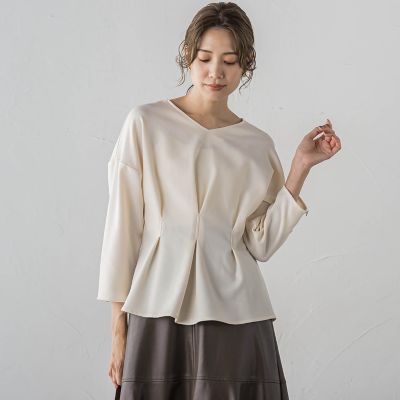 メランジ２ＷＡＹカルゼフロントタックブラウス≪手洗い可能≫