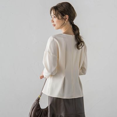 メランジ２ＷＡＹカルゼフロントタックブラウス≪手洗い可能≫