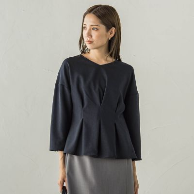 メランジ２ＷＡＹカルゼフロントタックブラウス≪手洗い可能≫