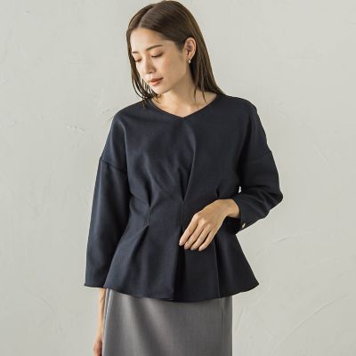 メランジ２ＷＡＹカルゼフロントタックブラウス≪手洗い可能≫