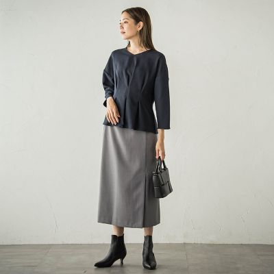 メランジ２ＷＡＹカルゼフロントタックブラウス≪手洗い可能≫