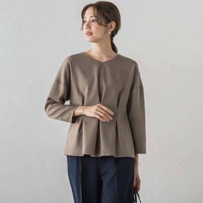 メランジ２ＷＡＹカルゼフロントタックブラウス≪手洗い可能≫