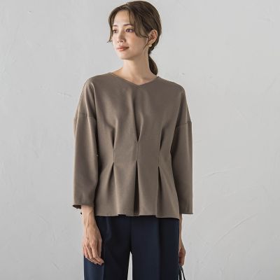 メランジ２ＷＡＹカルゼフロントタックブラウス≪手洗い可能≫
