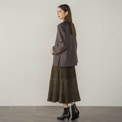梳毛調合繊Ｖネックプルブラウス≪セットアップ対応／洗濯機で洗える≫
