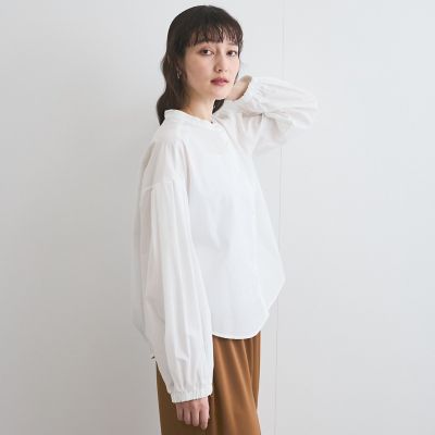 バンドカラーシャツ≪洗濯機で洗える≫