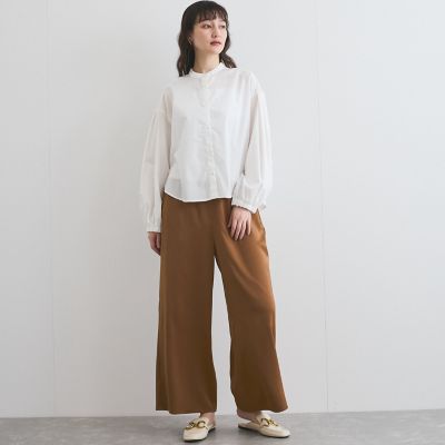 バンドカラーシャツ≪洗濯機で洗える≫