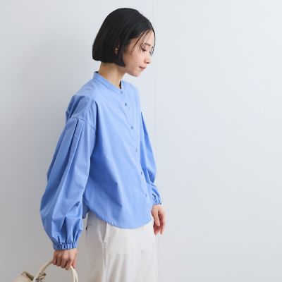 バンドカラーシャツ≪洗濯機で洗える≫